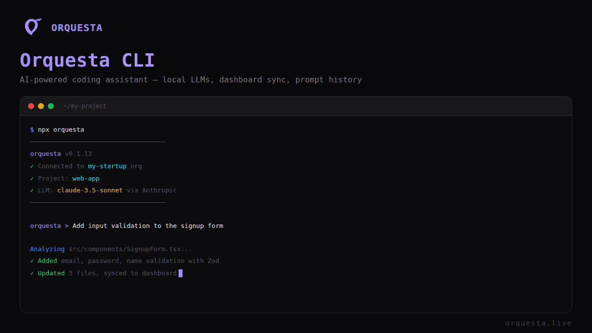 Orquesta CLI: Connect Local LLMs to Cloud Dashboard